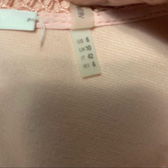 TAHARI Peach mini cocktail Dress with lace size 6 sleeveless wedding guest - Picture 8 of 12